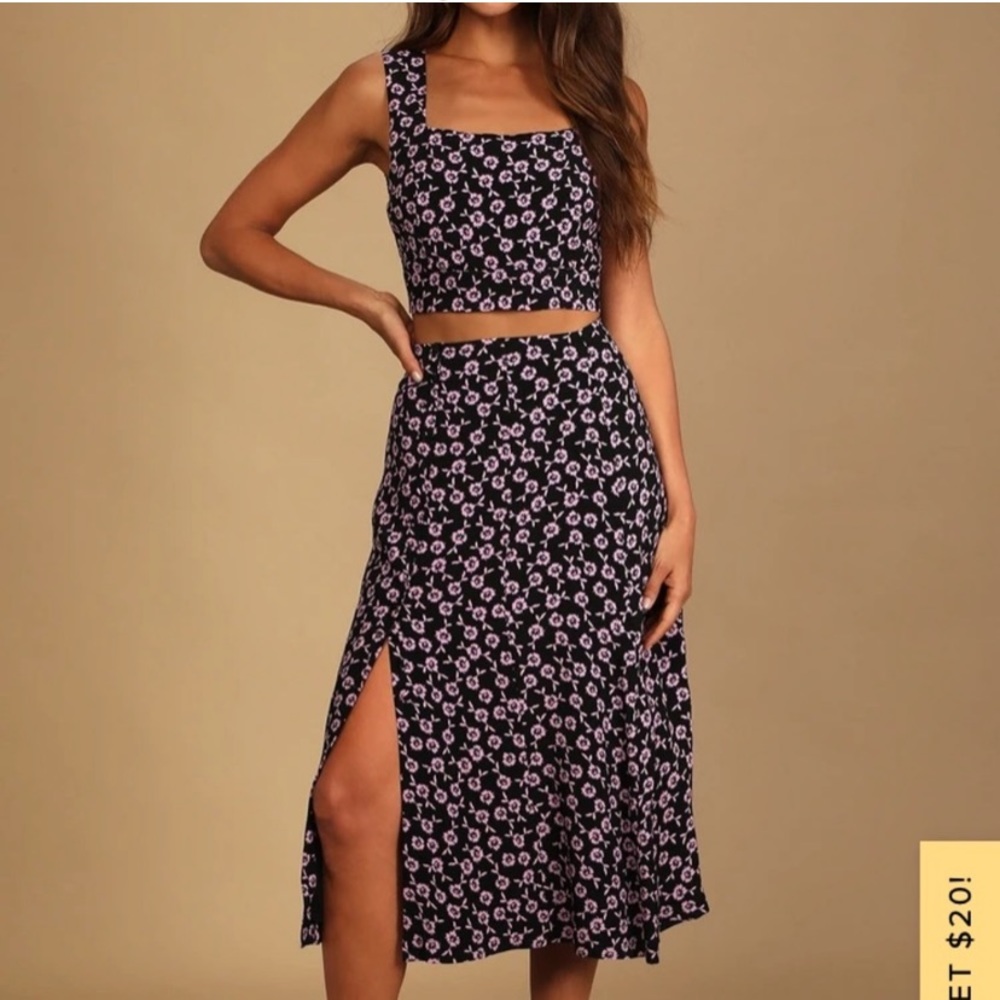 Lulu’s Wonderful Intentions skirt and crop top set, s